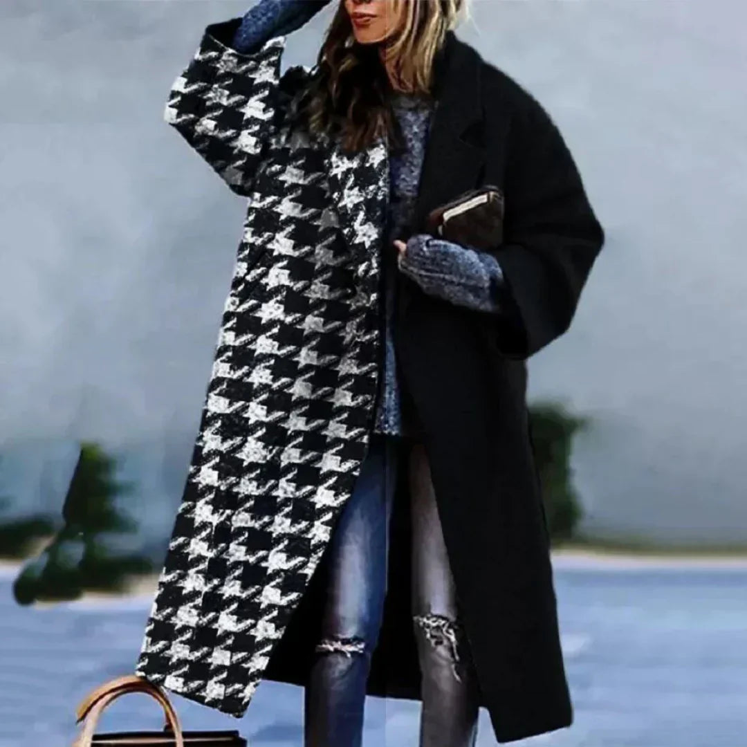 Manteau Long Femme avec Motifs de Designer Élégants