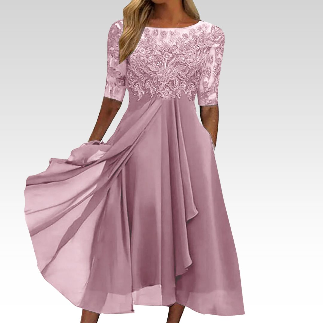 Taryn® | Robe Midi en Dentelle Élégante
