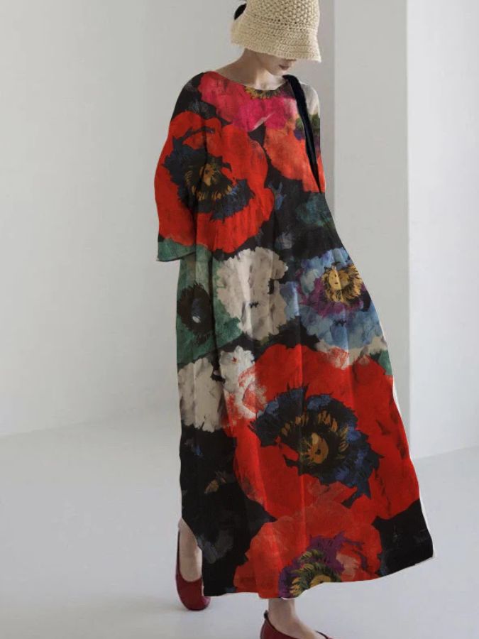 Lyra - Robe Midi Florale Légère pour Femmes