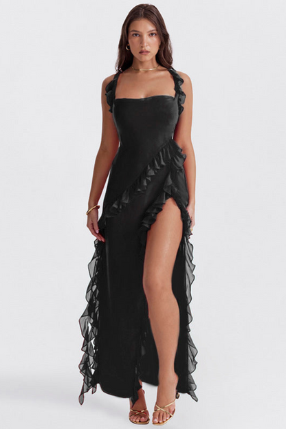 Noémie – Robe avec volant et ouverture