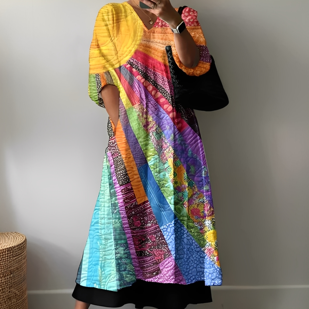 Angeleka - Robe confortable et colorée pour femmes