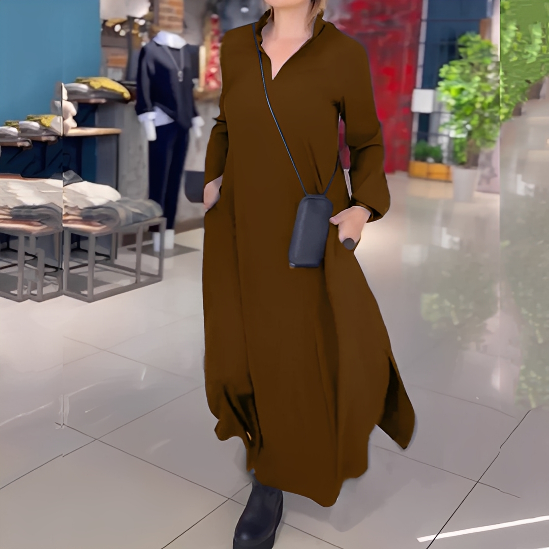 Hélène - Robe fluide avec fente latérale pour femmes