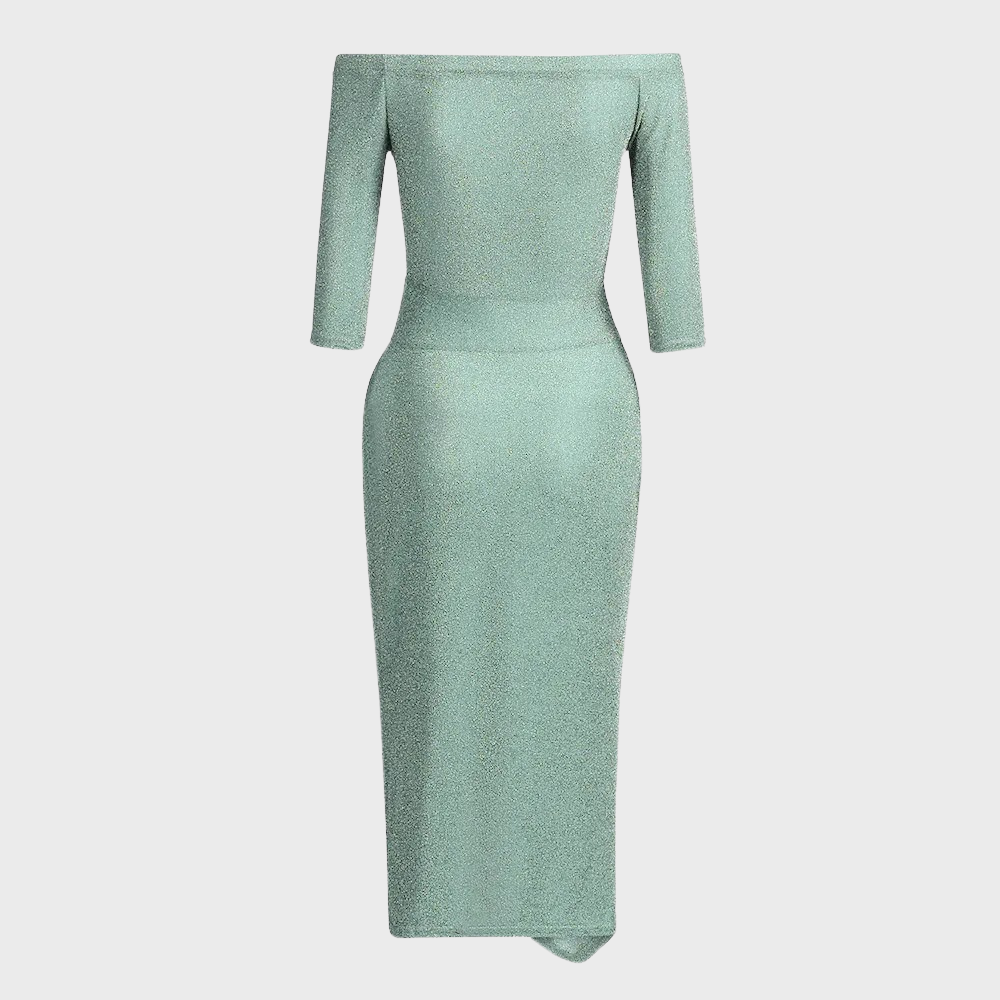 Robe à paillettes à épaules dénudées pour femme | Midi