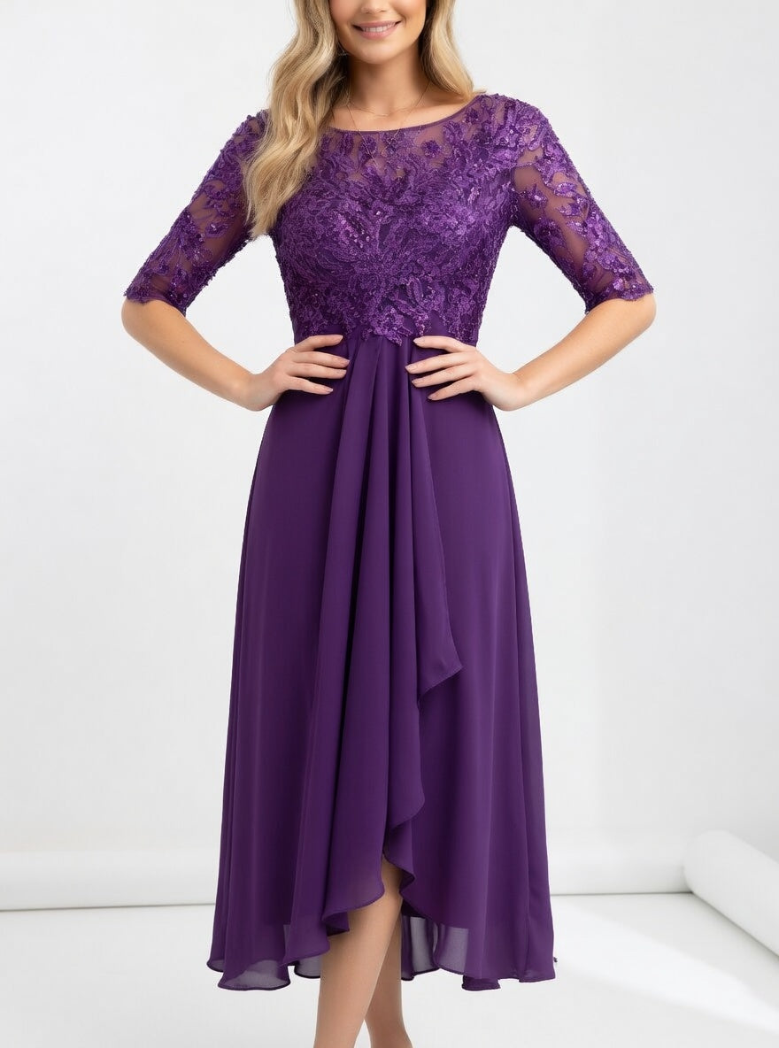Robe midi en dentelle - Élégance intemporelle pour femme