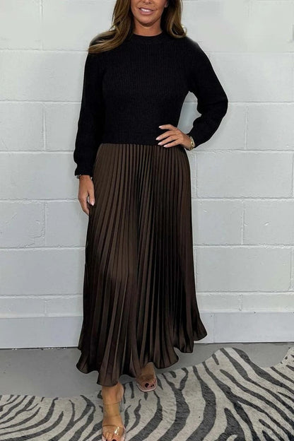 CAMILLA – ROBE MAXI AVEC SWEATER ET JUPE PLISSEE