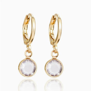 Boucles d'oreilles rondes en cristal doré vintage