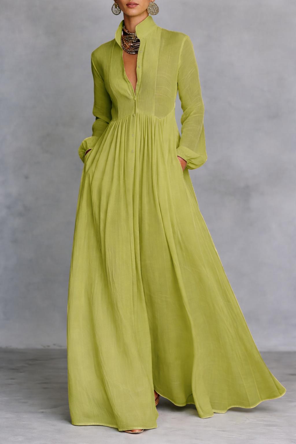 Serena | Robe Longue Boutonnée Fluide