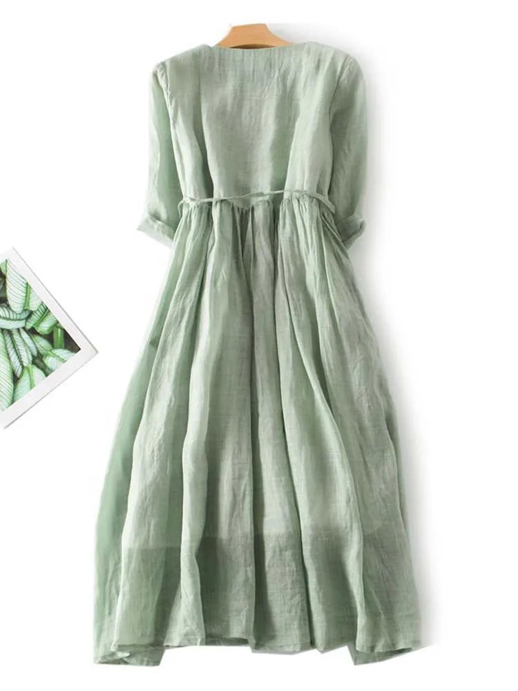 Robe Femme de Style Vintage - Confort et Polyvalence pour l'Été