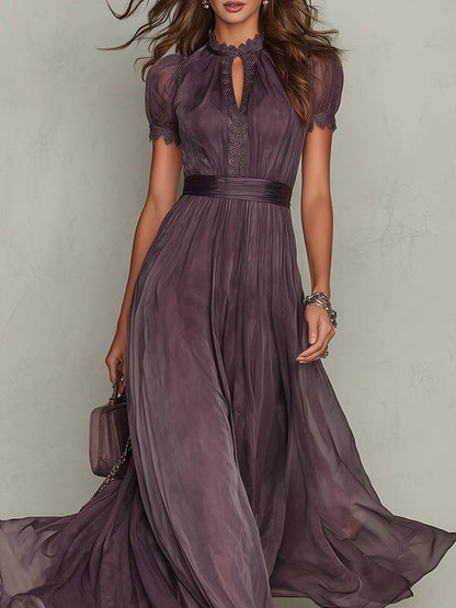 Petra - Robe Longue Élégante en Dentelle et Détails Raffinés