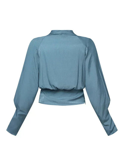 CASSANDRA – BLOUSE ÉLÉGANTE AVEC COL EN V DRAPÉ