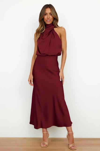 Robe de soirée fluide et épurée - Élégance intemporelle pour les grandes occasions