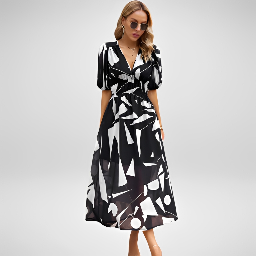 Airis - Robe d'été élégante avec décolleté en V pour femmes