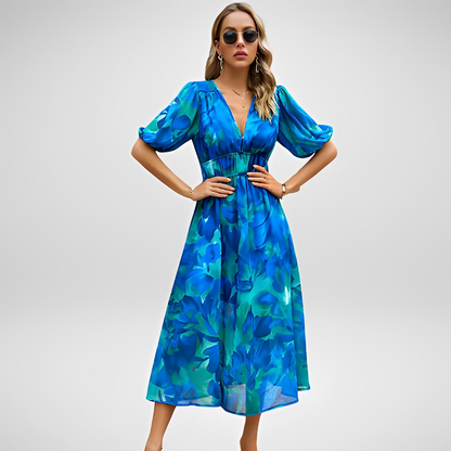 Airis - Robe d'été élégante avec décolleté en V pour femmes