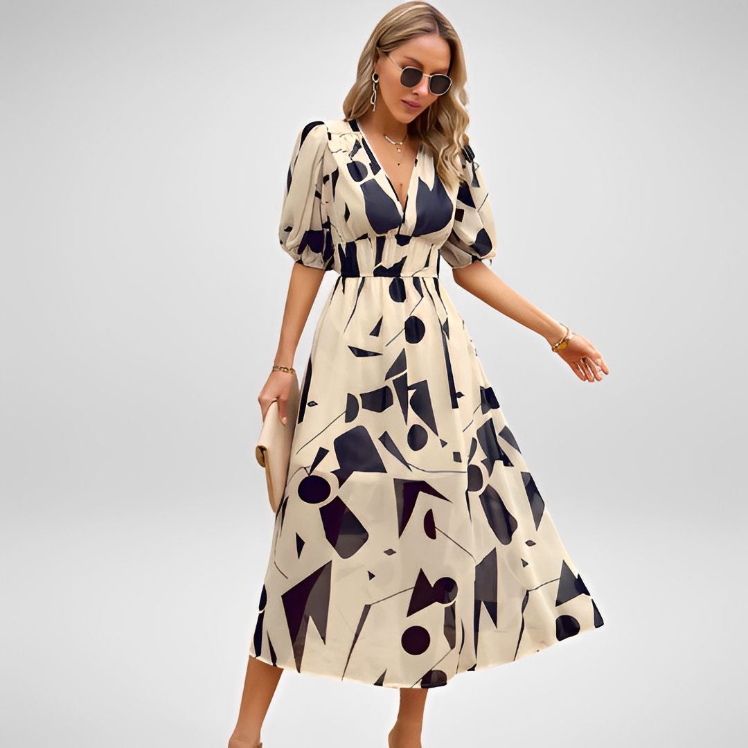 Airis - Robe d'été élégante avec décolleté en V pour femmes