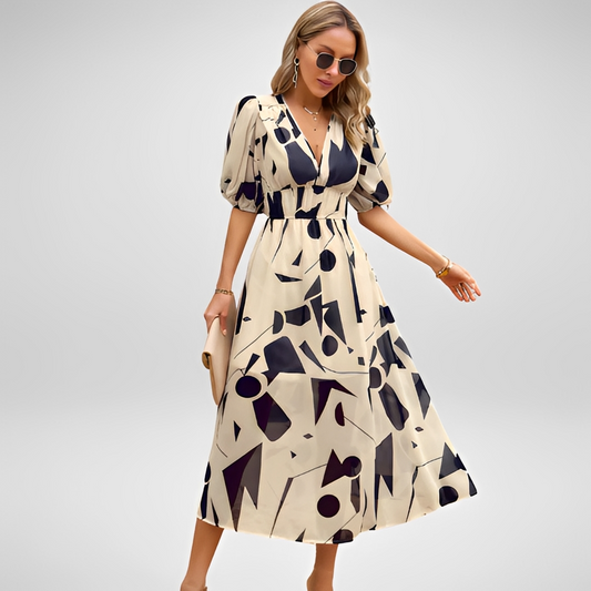 Airis - Robe d'été élégante avec décolleté en V pour femmes