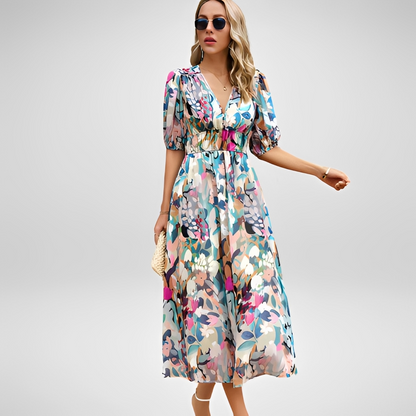 Airis - Robe d'été élégante avec décolleté en V pour femmes