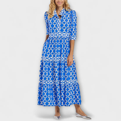 REAGAN – ROBE MIDI AVEC IMPRIMÉ CHAÎNE ÉLÉGANT