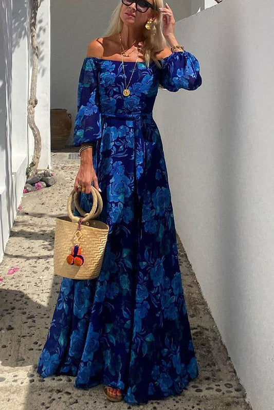 Francesca - Robe Maxi Fleurie Off-the-Shoulder