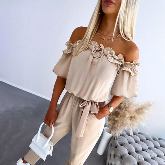 MIA – SALOPETTE ROMANTIQUE À VOLANTS DÉCOLLETÉE