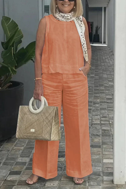 ZURI – COSTUME SANS MANCHES EN COTON ET LIN