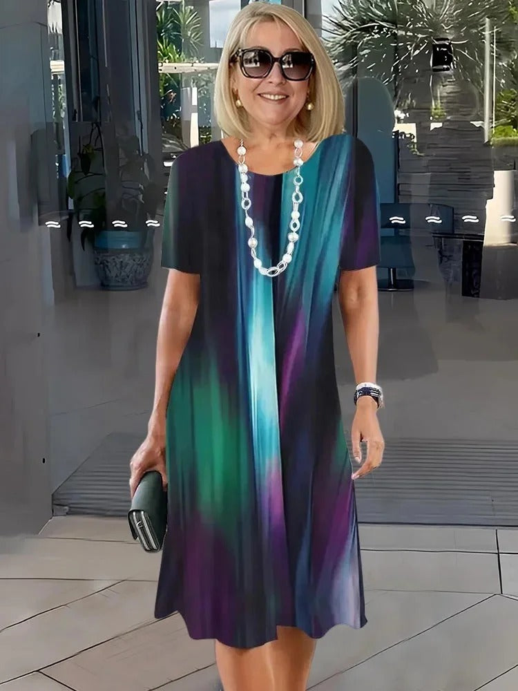 Rosara - Robe Mi-Longue Imprimée Légère et Confortable