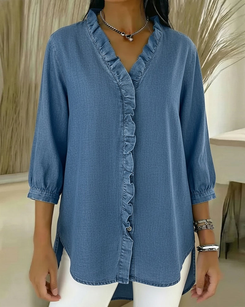 Elvari – Blouse élégante avec détails volantés