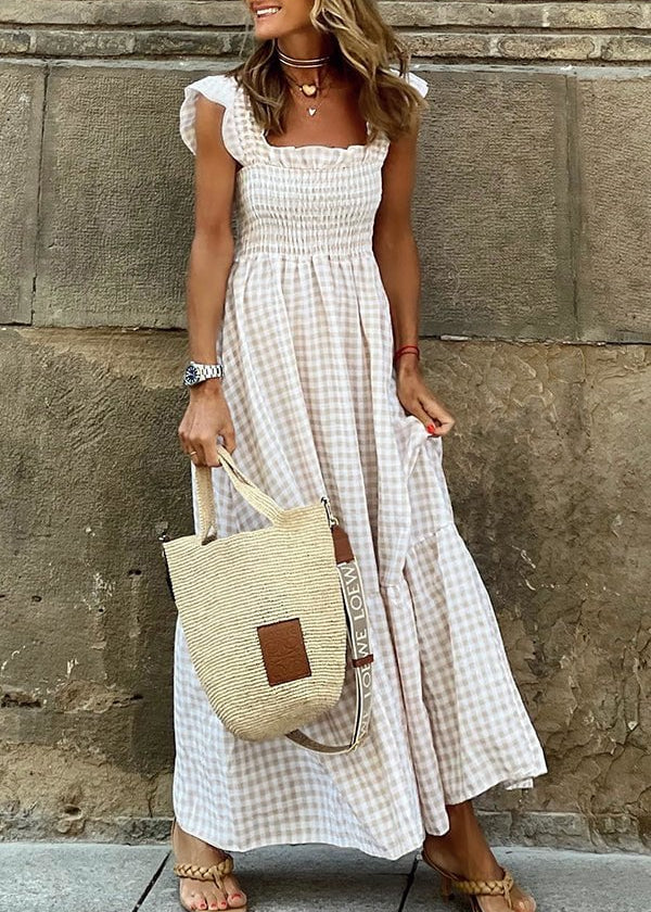 Lily™ - Élégante Robe Maxi à Carreaux