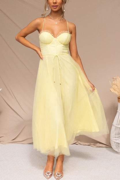Robe Longue Élégante avec Bustier - Robe de Cérémonie Fluide
