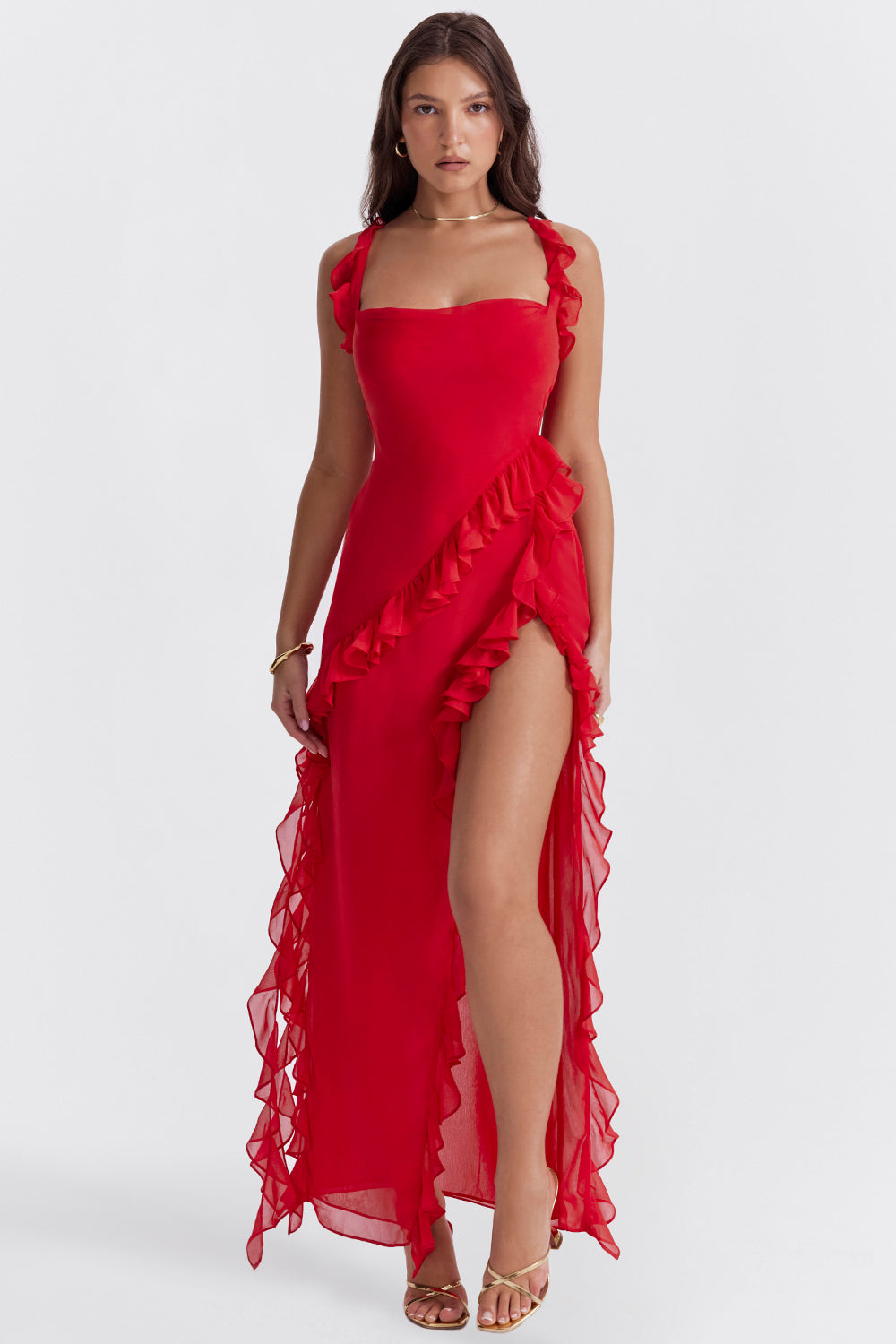 Noémie – Robe avec volant et ouverture