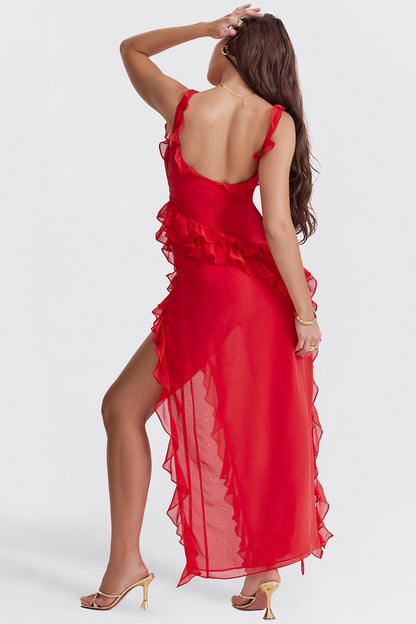 Noémie – Robe avec volant et ouverture