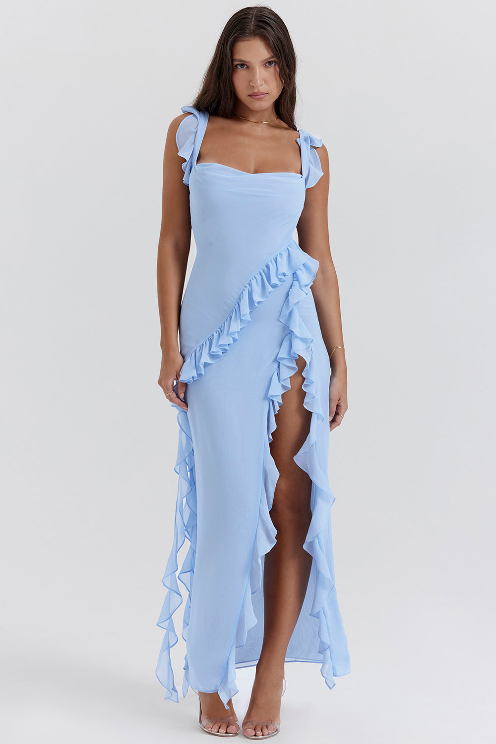 Noémie – Robe avec volant et ouverture