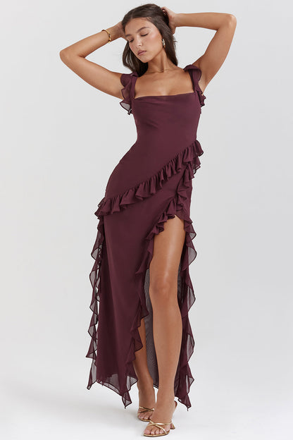 Noémie – Robe avec volant et ouverture