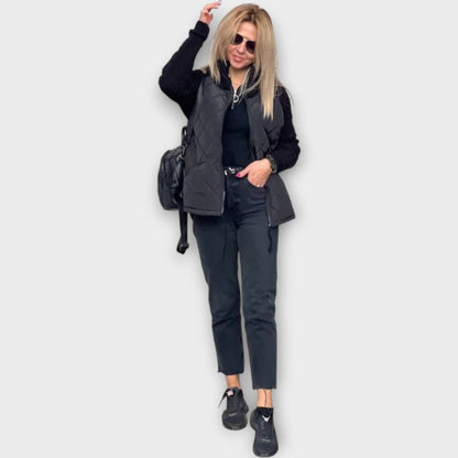 Veste avec Détails en Tricot et Coupe Moderne