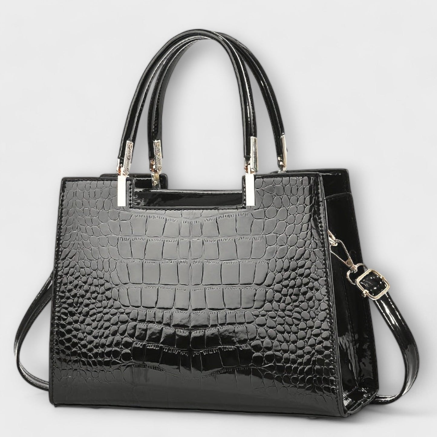 Sac à Main avec Motif Crocodile Brillant