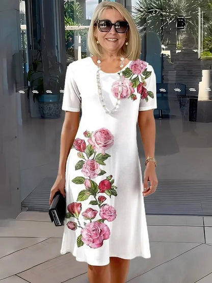 Rosara - Robe Mi-Longue Imprimée Légère et Confortable