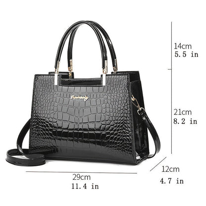 Sac à Main avec Motif Crocodile Brillant