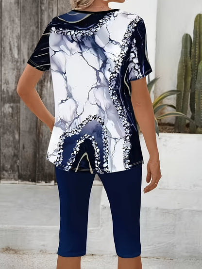 Luna™ | Ensemble Stretch Imprimé en Deux Pièces