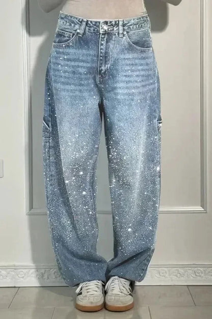 Victoria | Jeans Pailletés Taille Haute