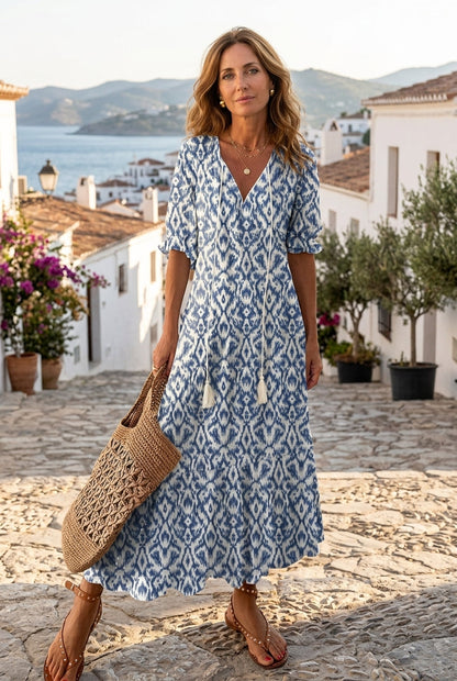 Helga | Robe Maxi Bohémienne Élégante