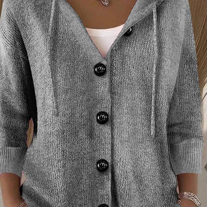 Cardigan uni à manches longues pour femmes