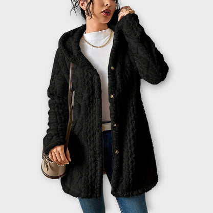 Veste d'Hiver avec Capuche Texturée et Confortable