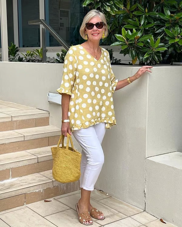 Lucienne – Blouse V-Neck Élégante
