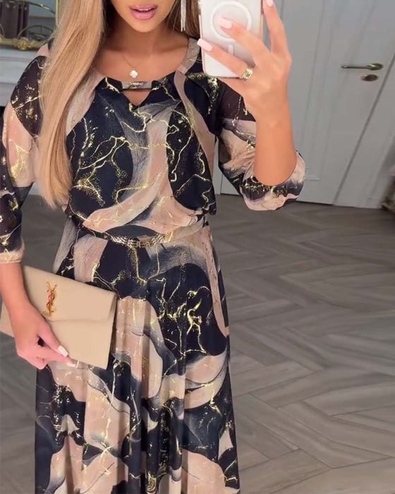 Camille | Robe en Chiffon Imprimé