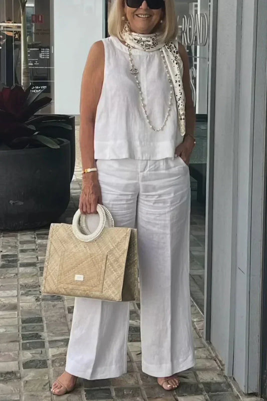 ZURI – COSTUME SANS MANCHES EN COTON ET LIN