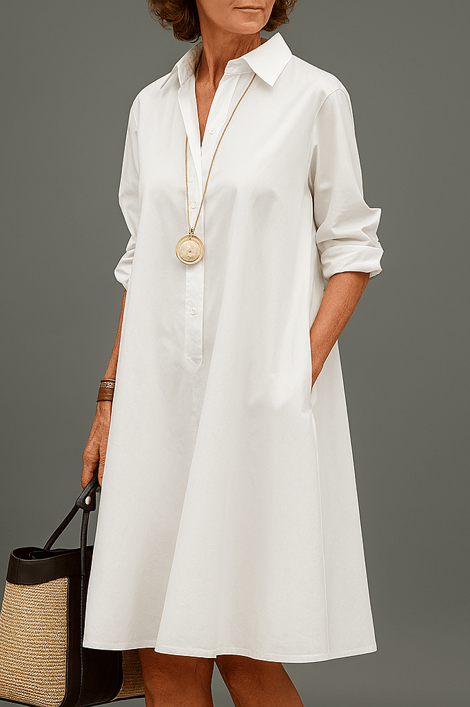 Sadie | Robe midi élégante avec col anti-soleil