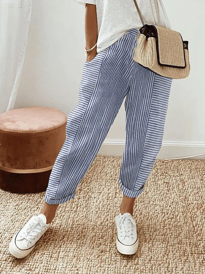 AZURA | PANTALONS RÉTRO À RAYURES CONFORTABLES