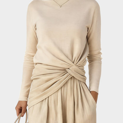 Ensemble Élégant avec Taille Tordue et Pantalon Large