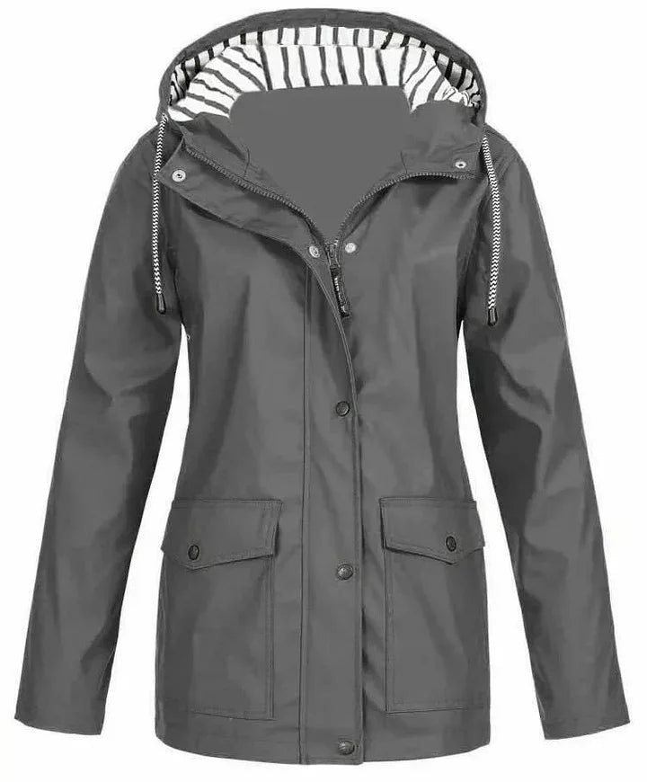 Ilektra - Veste Élégante Imperméable à Manches Longues avec Capuche