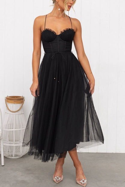 Robe Longue Élégante avec Bustier - Robe de Cérémonie Fluide