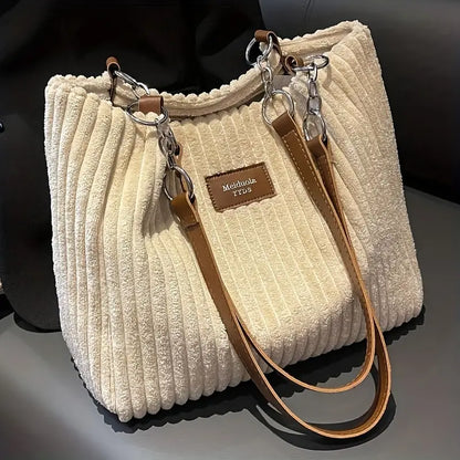 Onyx - Sac à Bandoulière en Velours Côtelé de Grande Capacité